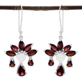 Xiu Red Gemstone Dangle Earrings for Everyday Glam Garnet Red Dangle